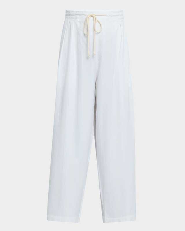 Cropped Organic Cotton Sateen Pants